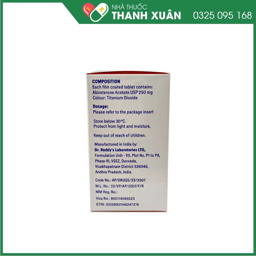 Thuốc ABIRATRED điều trị ung thư tiền liệt tuyến ở nam giới